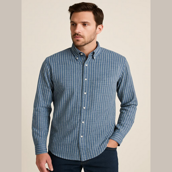 Vintage Nautica Men's Shirt - Blue Plaid - Two-Ply Cotton - Size XXL - 80s Style - Picture 1 of 7